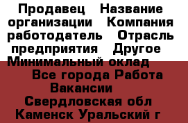 Продавец › Название организации ­ Компания-работодатель › Отрасль предприятия ­ Другое › Минимальный оклад ­ 6 000 - Все города Работа » Вакансии   . Свердловская обл.,Каменск-Уральский г.